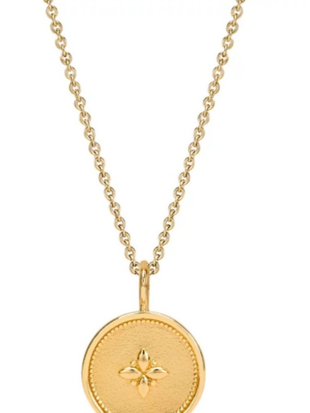 Sarah Chloe Flower Disc 18" Pendant Necklace in 14k Gold-Plated Sterling Silver